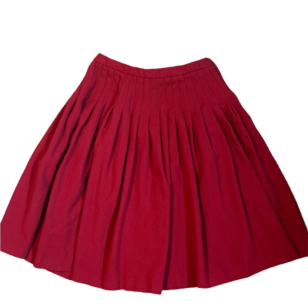 FINAL SALE 🔥New York Vintage Red Wool Pleated Skirt